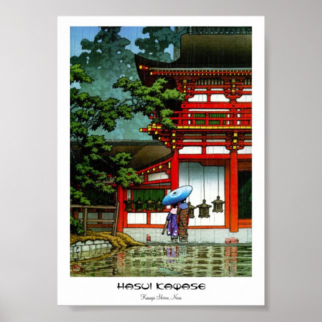 Hasui Kawase, Kasuga Shrine Nara shin hanga art Poster (Front)