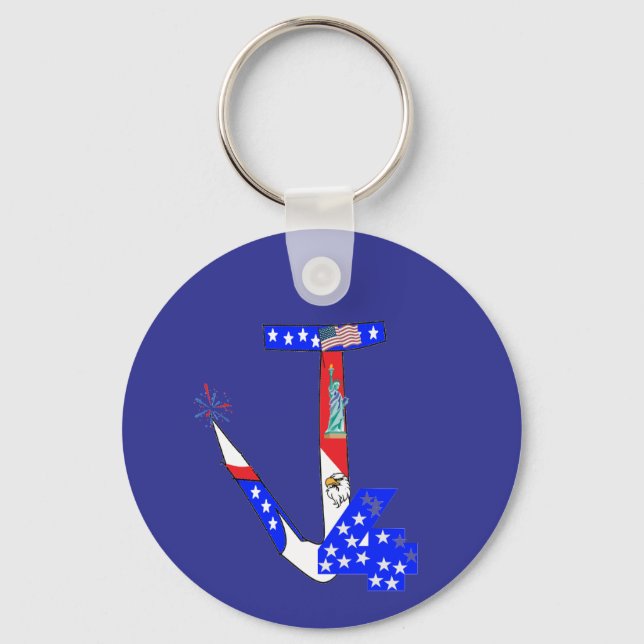 Hat - 4th of July Key Ring (Front)