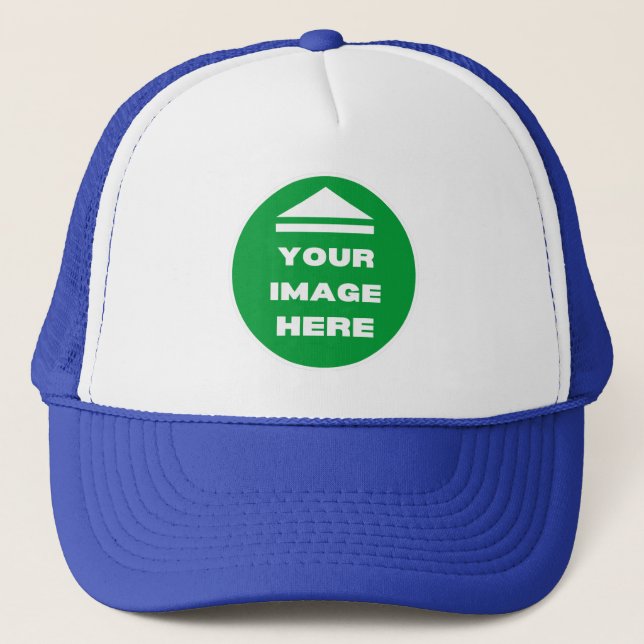 Hat - Add Your Image - Royal - Personalised  (Front)
