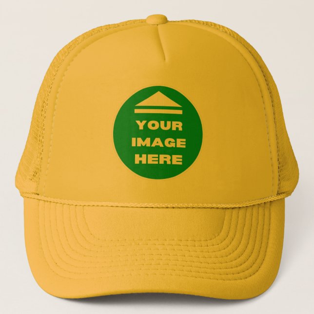 Hat - Add Your Image - Yellow - Personalised  (Front)