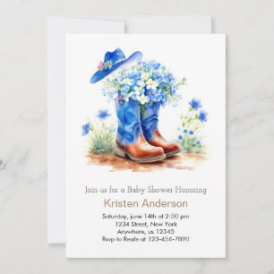 Hat and Boots Wild West Baby Shower Invitation