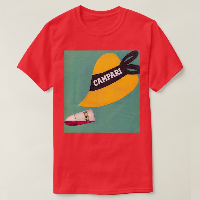 Hat And Bottle Campari Poster T-Shirt (Design Front)
