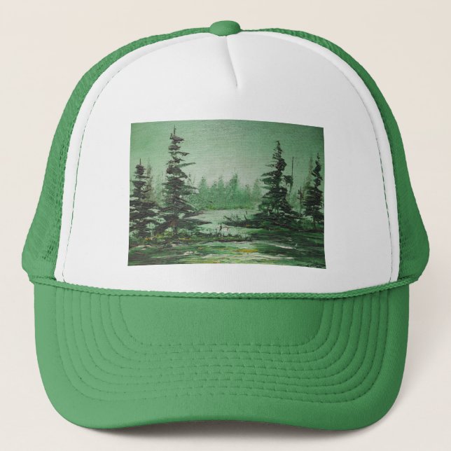 Hat Ann Hayes Painting Green Forest (Front)