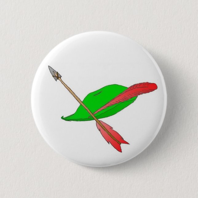 Hat & Arrow 6 Cm Round Badge (Front)