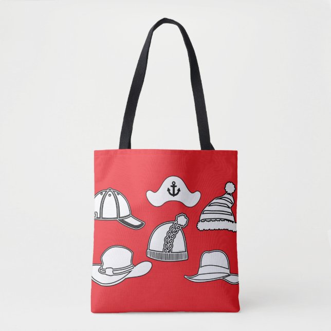 Hat Bag Red Fun Tote (Front)