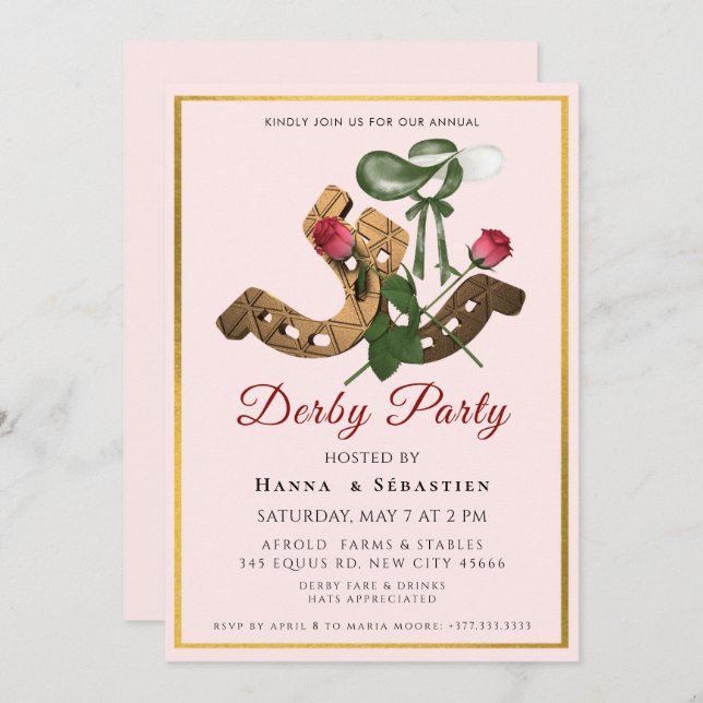 Hat Derby Party Invitation (Front/Back)