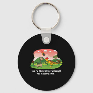 Hat Dinosaur Liberal Hoax Asteroid Anti Trump Gift Key Ring