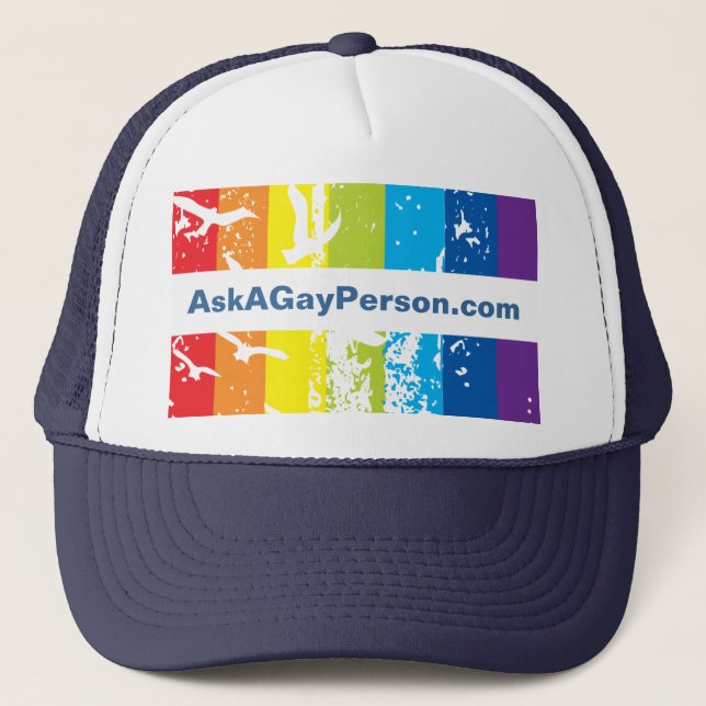 Hat- Gay Theme Template Trucker Hat (Front)