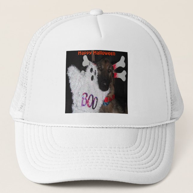 Hat German Shepherd Halloween Boo (Front)
