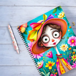 Hat Girl's Happy Notes Notebook