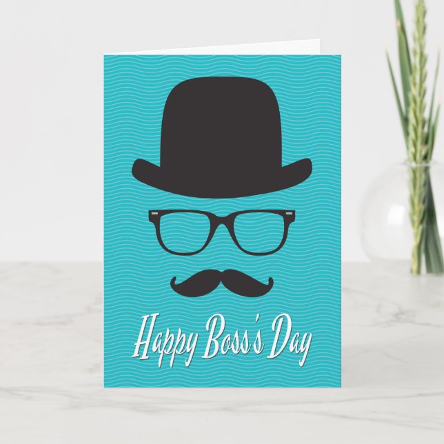 Hat, Glasses, and Moustache for Boss’s Day Card (Front)
