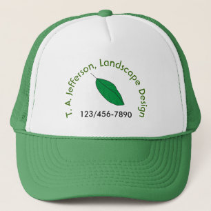 Hat - Green Leaf with Curved Text