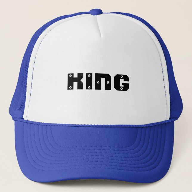 Hat King Cap Custom Text Trucker Hats or Caps (Front)
