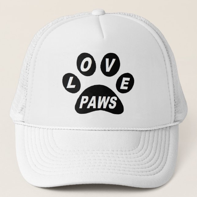 Hat Love Paws on Paws Black (Front)