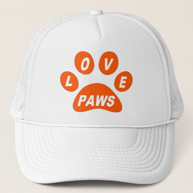 Hat Love Paws on Paws Orange (Front)