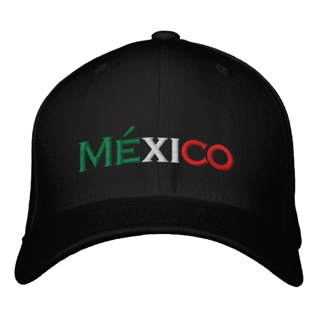 Hat: Mexico lindo, tri-colour Embroidered Hat (Front)