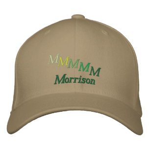 Hat - Name and Staggered Monogram (Greens)