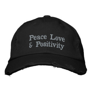 Hat- peace love & positivity collection embroidered hat