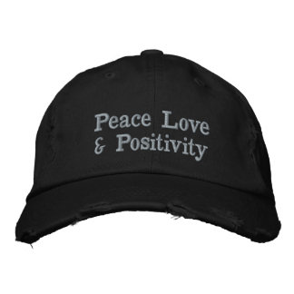 Hat- peace love & positivity collection embroidered hat