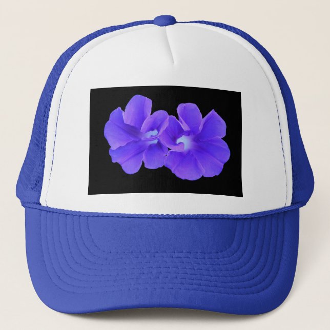 Hat, Purple Floating Morninglories 5226 Trucker Hat (Front)
