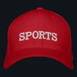 Hat that says SPORTS<br><div class="desc">This is the perfect hat for both lovers and haters of sports. It's perfect for the super fans or the sports illiterate.
Funny hat; humour; sarcasm; sarcastic; Norm MacDonald</div>