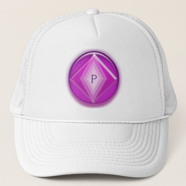 Hat - Three Dimensional Emblem in Purple and Pink (Front)