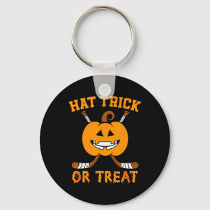 Hat Trick Or Treat Fun Ice Hockey Halloween Costum Key Ring