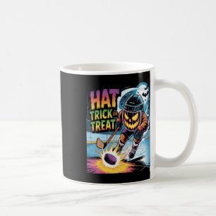 Hat Trick Or Treat Funny Ice Hockey Halloween Pump Coffee Mug