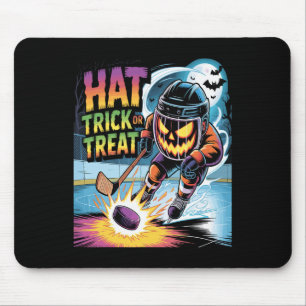 Hat Trick Or Treat Funny Ice Hockey Halloween Pump Mouse Mat
