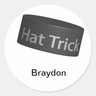 Hat Trick Puck Classic Round Sticker