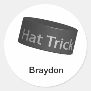 Hat Trick Puck Classic Round Sticker