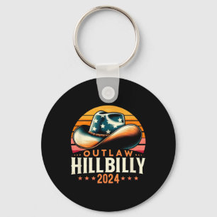 Hat Us Election Day Vintage Outlaw Hillbilly 2024 Key Ring