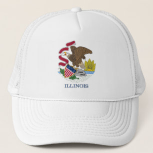 Hat with Flag of  Illinois State - USA