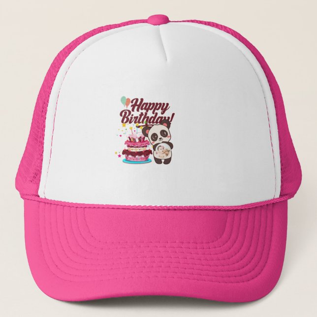 Hat with Happy birthday and Cake  (Front)