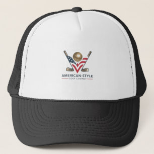 Hat with logo for an American-style golf course