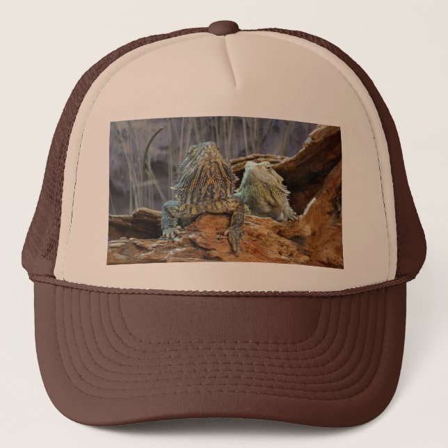 Hat with two curious lizards (Front)
