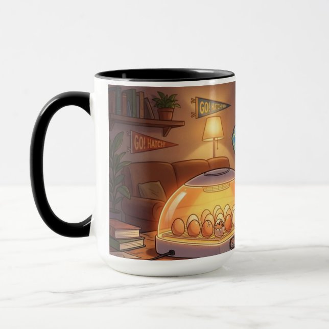 Hatch Day Mug – Egg Watch Coffee Cup  (Left)