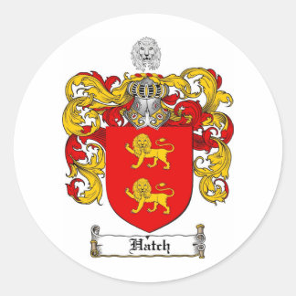 HATCH FAMILY CREST -  HATCH COAT OF ARMS CLASSIC ROUND STICKER
