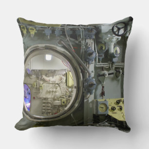 hatch on an old retro submarine cushion