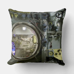 hatch on an old retro submarine cushion