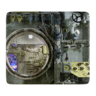 hatch on an old retro submarine cutting board