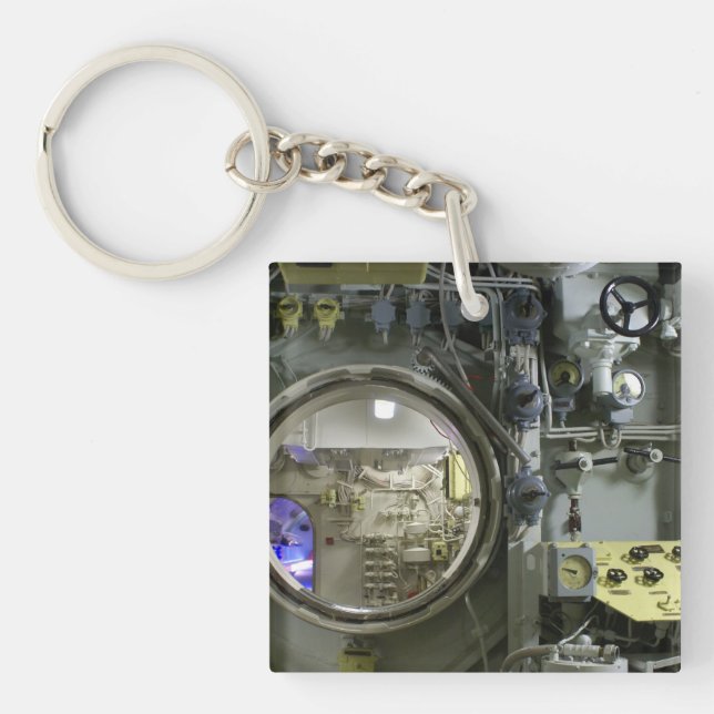 hatch on an old retro submarine key ring (Front)
