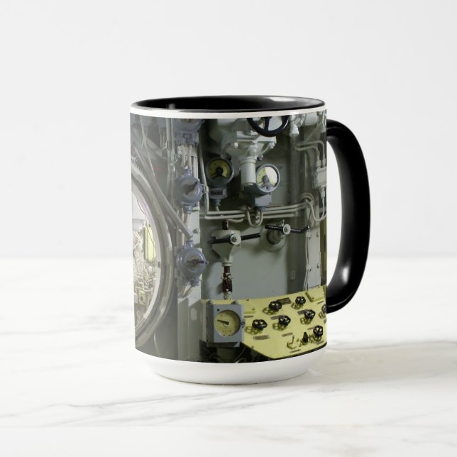 hatch on an old retro submarine mug (Front Right)