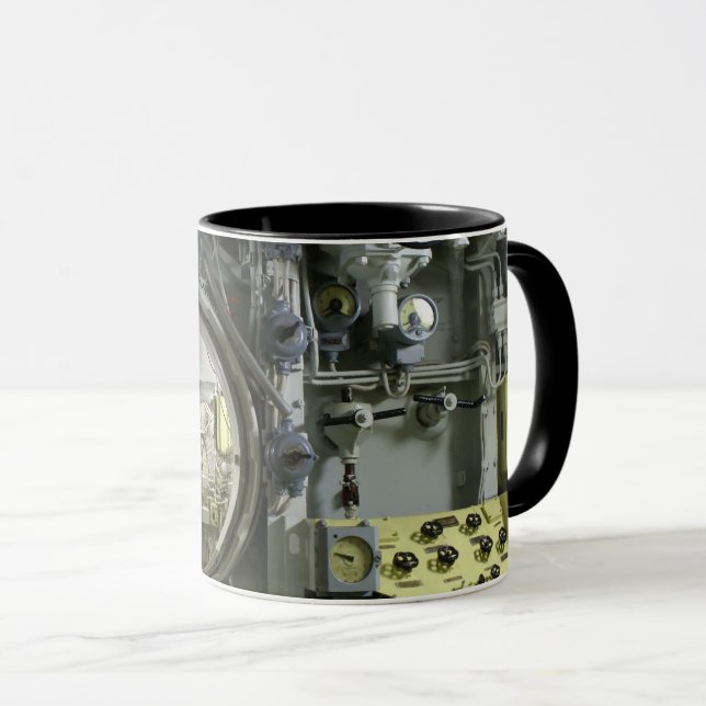 hatch on an old retro submarine mug (Front Right)