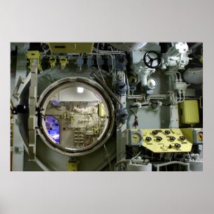 hatch on an old retro submarine poster