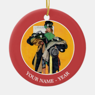 Hatcheck Girl Ceramic Tree Decoration