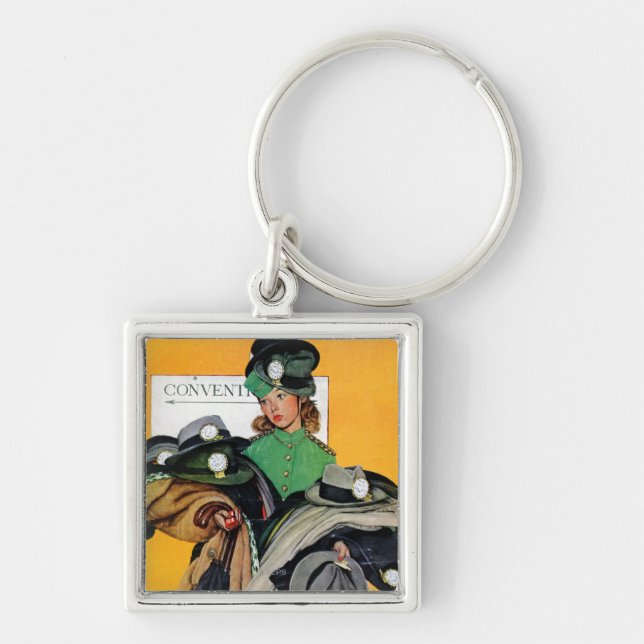 Hatcheck Girl Key Ring (Front)