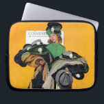 Hatcheck Girl Laptop Sleeve<br><div class="desc">Artist: Norman Rockwell | Hat check girl loaded down with coats and hats</div>