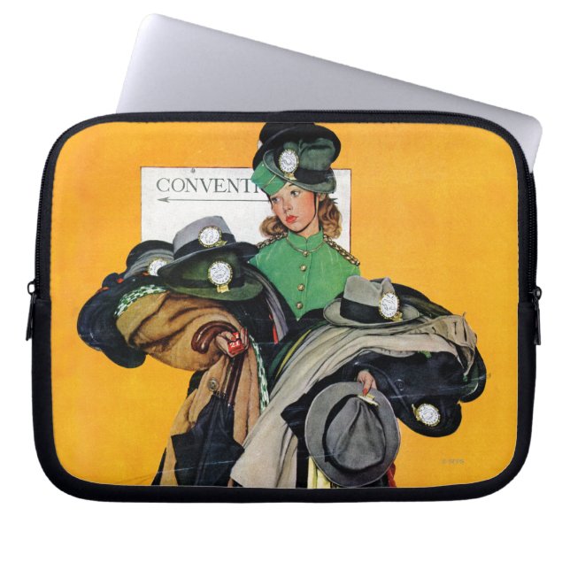 Hatcheck Girl Laptop Sleeve (Front)