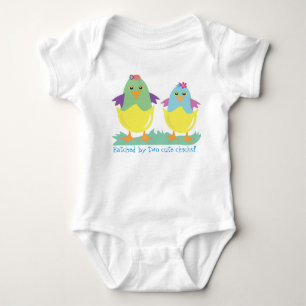 Hatched by two cute chicks baby bodysuit